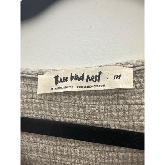 Three Bird Nest Grey Cotton Gauze oversized babydoll dress size medium - Picture 3 of 5